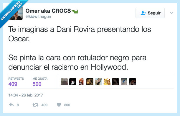 Dani Rovira,negra,cara,protesta