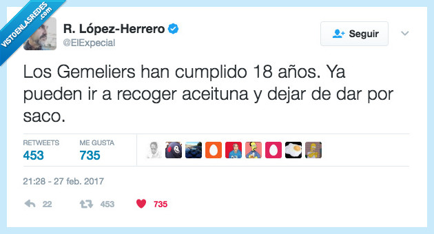 gemeliers,mayor de edad,aceituna