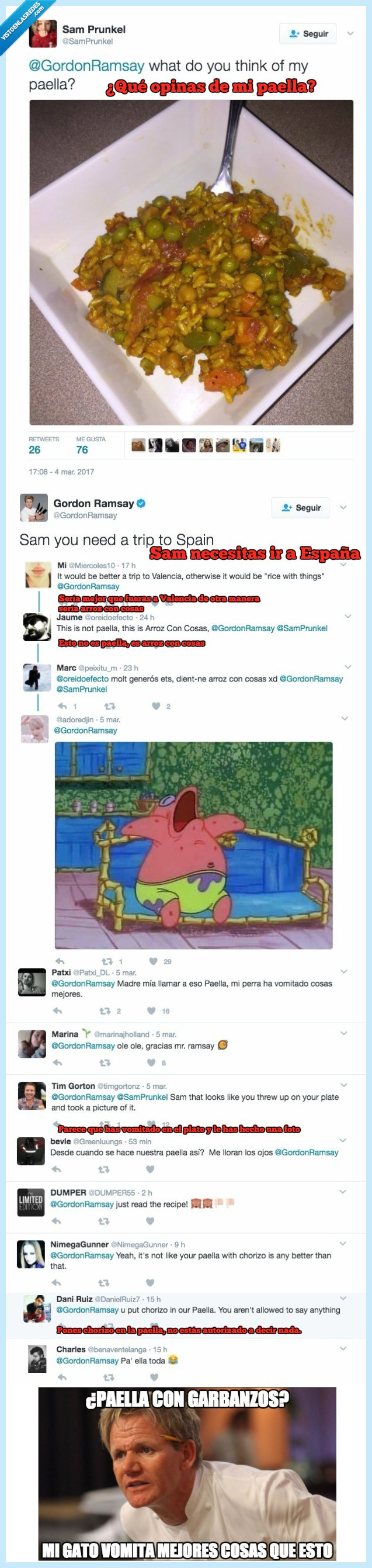 Gordon Ramsey,sentenciar,paella con garbanzos,asco