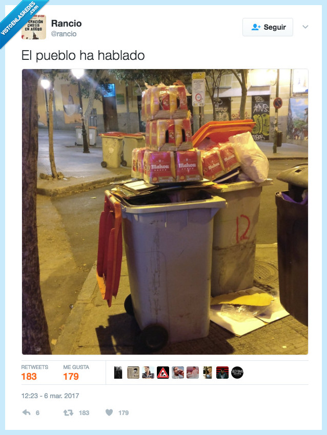 Mahou,contenedor,basura,pueblo
