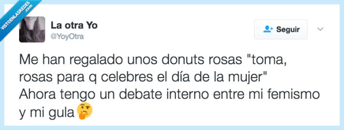 comer,donuts,rosa,día,mujer