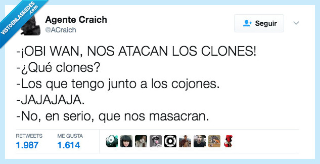 obi wan,ataque,clones,chiste
