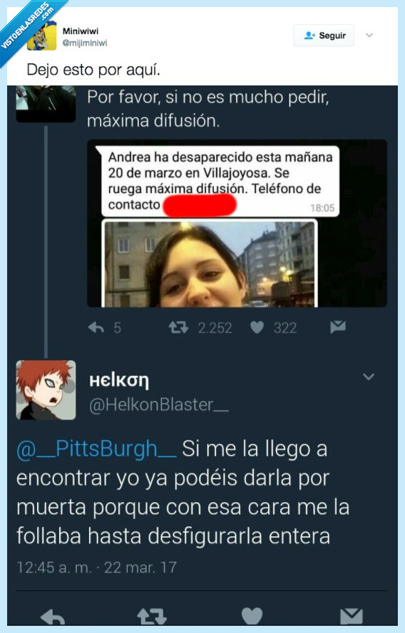 desaparecida,chica,comentario