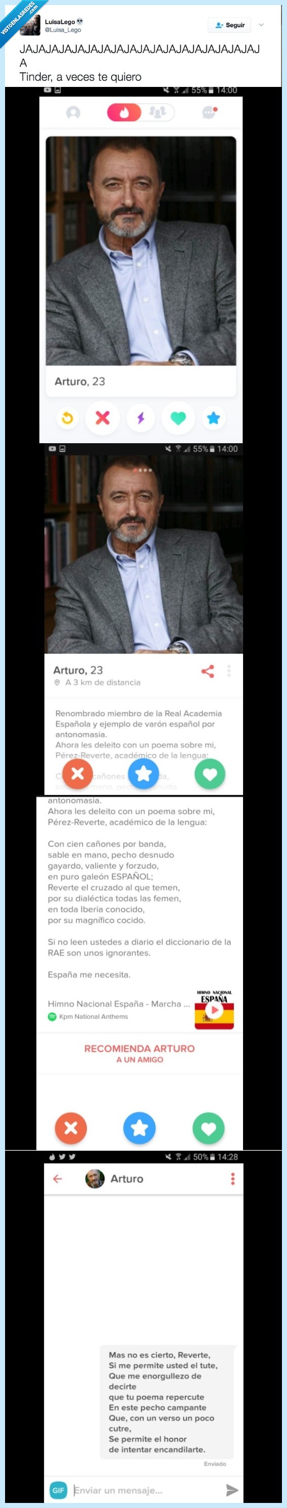 tinder arturo perez reverte