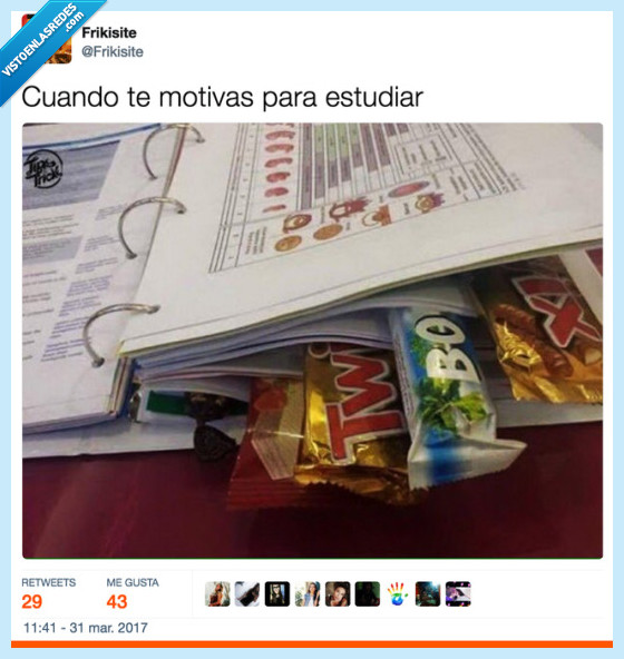 chocolatina,estudiar,apuntes