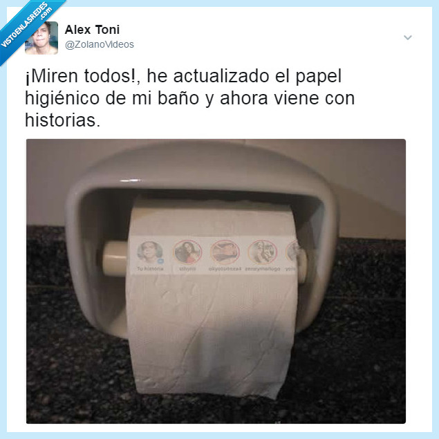 Baño,papel higiénico,Instagram,story,estupidez