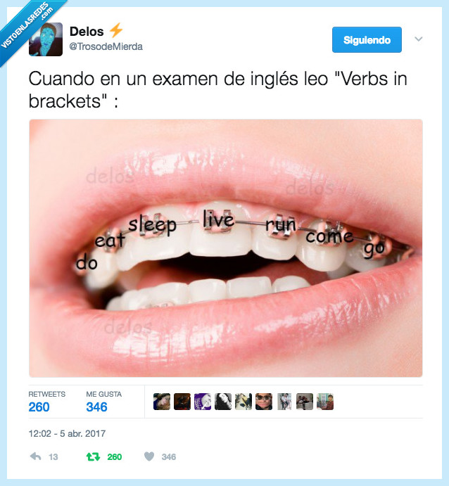 verbs,brackets,inglés