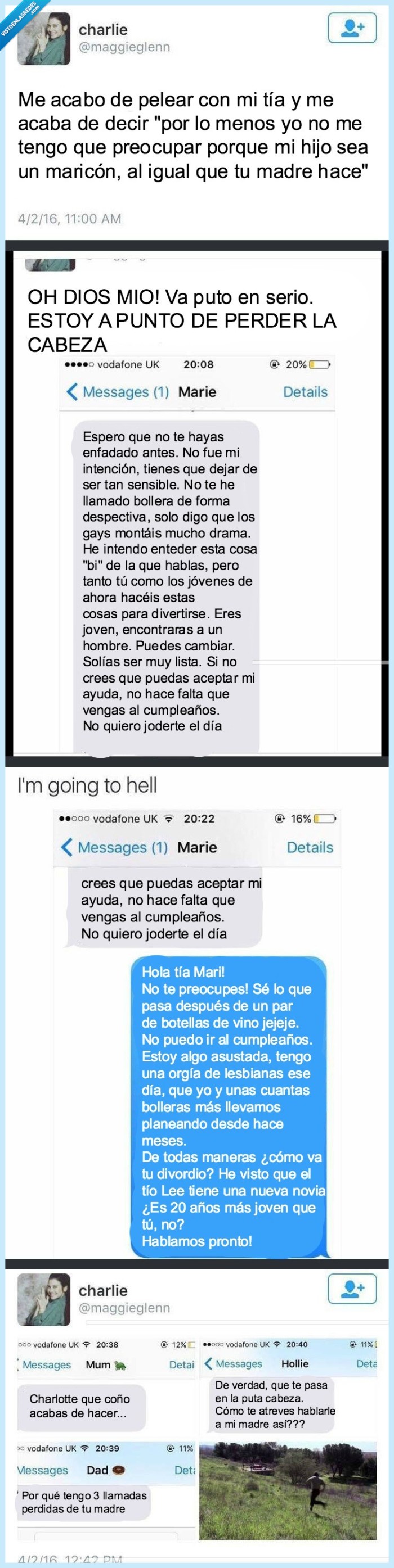 homofobía,contestación,familia,manos,cabeza