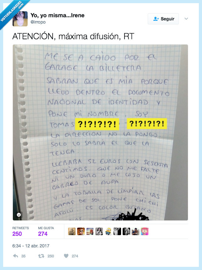 vecino,cartera,encontrar