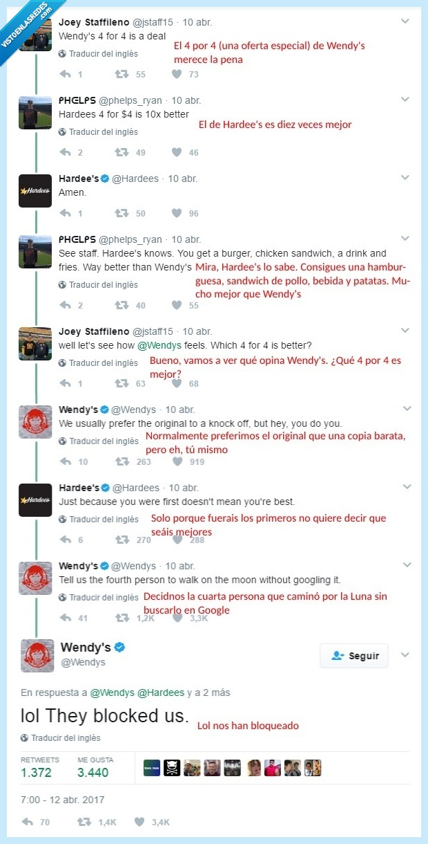 wendy's,hardee's,pique,twitter,oferta,luna,bloqueo