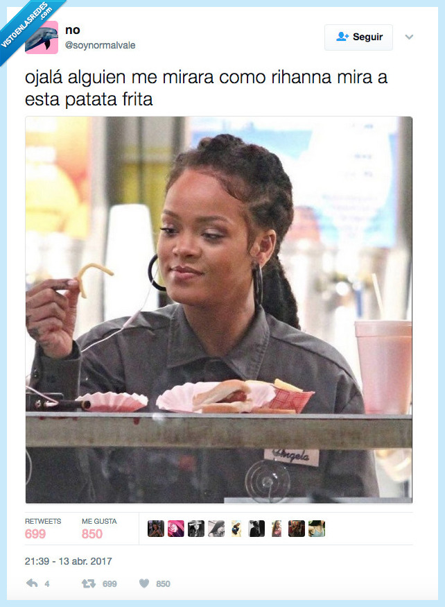 rihanna,patata,frita,mirar