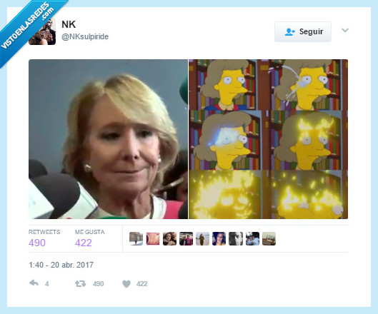 esperanza aguirre,derretir,fuego