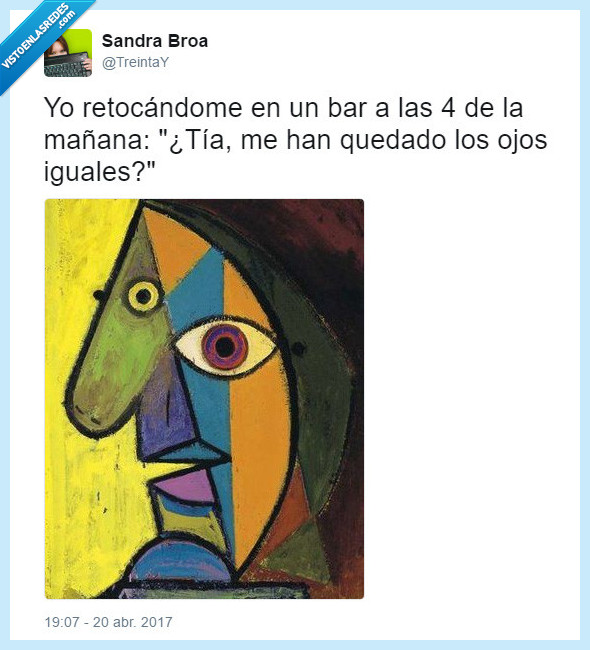 picasso,ojos maquillaje,mujeres,chicas,bares,problemas,alcohol