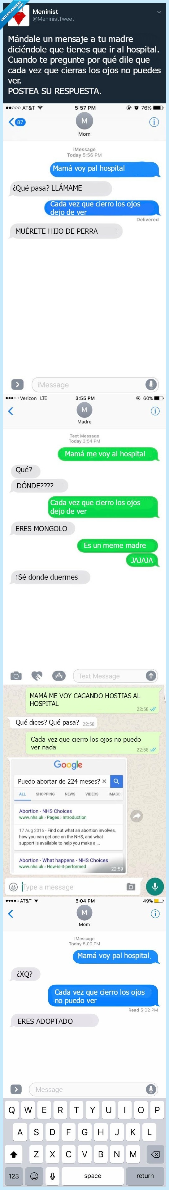 madre,broma,conversación