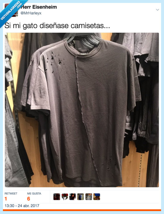 camiseta,gato,roto