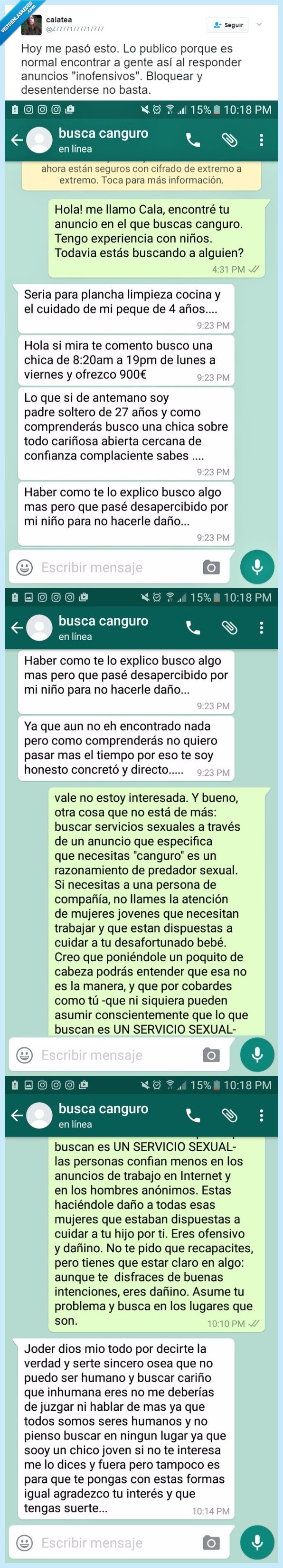 chica,trabajo,canguro