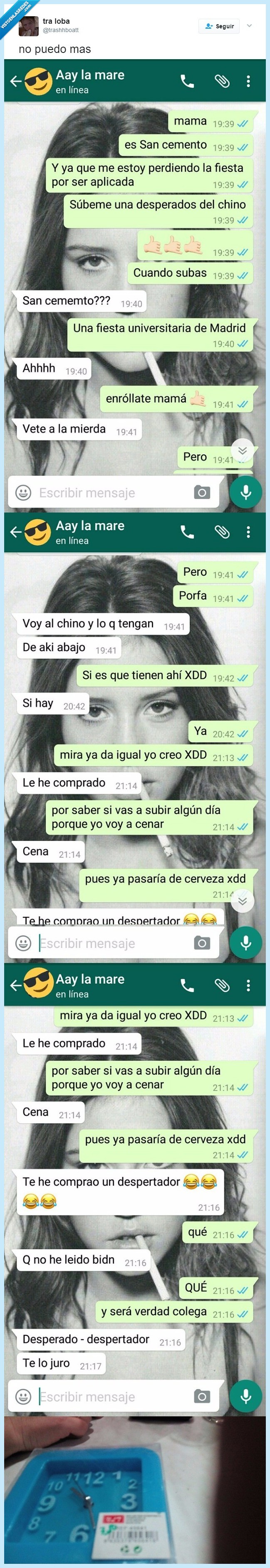 despertador,conversación,madre,desperados