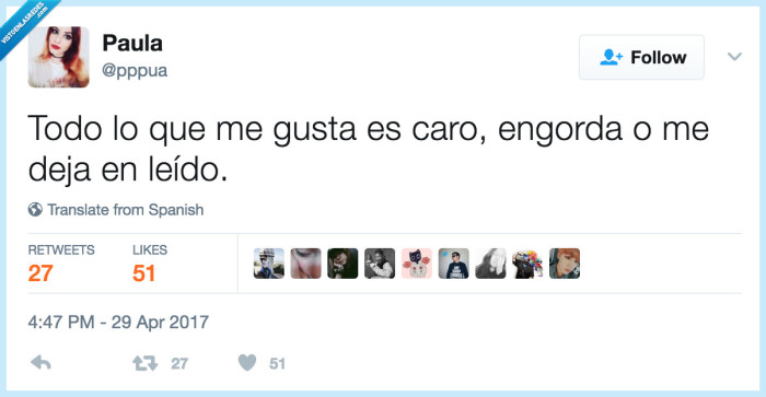 gustar,caro,engordar,leído