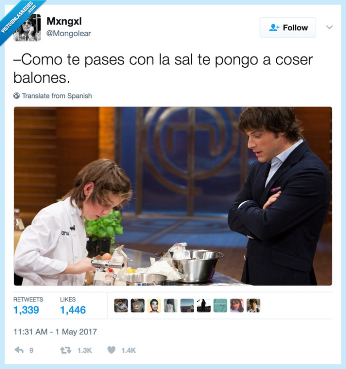 jordi cruz,liada,master chef,coser balones