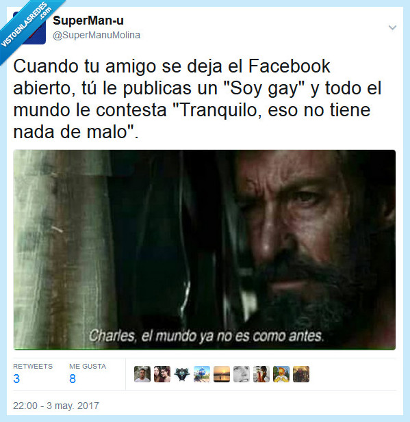 x men,lobezno,logan,facebook,amigo