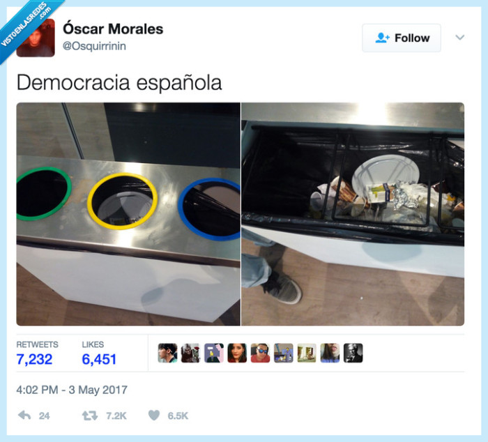 democracia,colores,basura