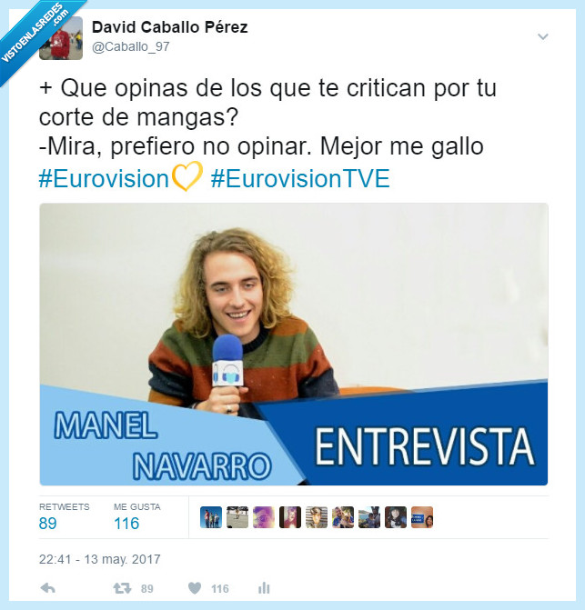 manel navarro,Gallo,Eurovision,España,Ridiculo