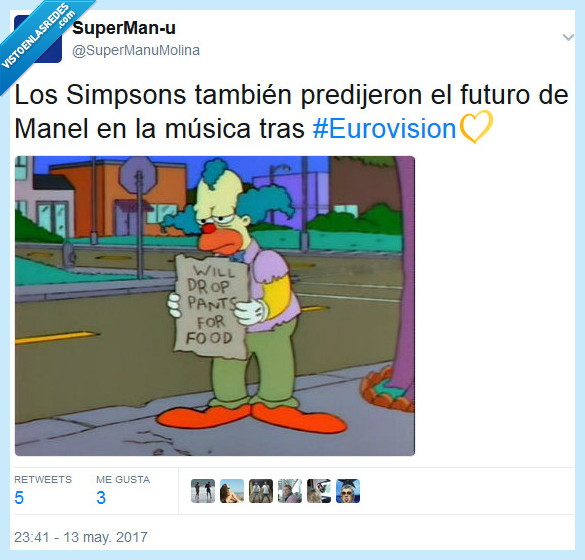 eurovisión,manel navarro,los simpsons,futuro,krusty