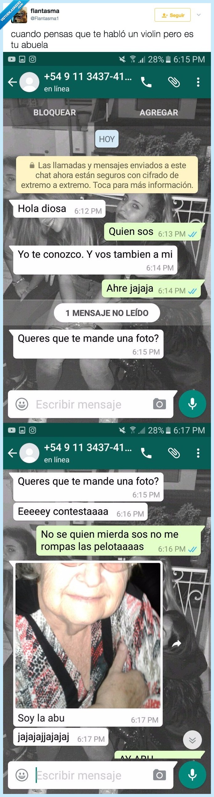 abuela,hablar,giro acontecimientos