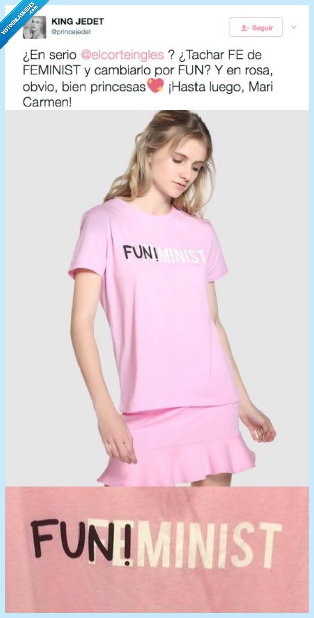 el corte ingles,feminismo,camiseta