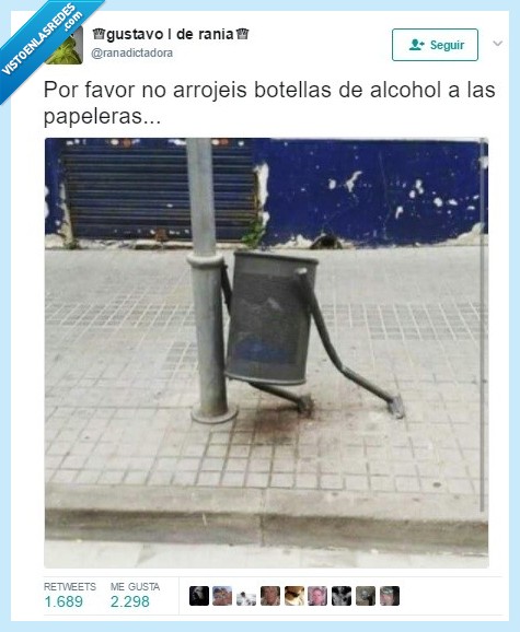 papelera,botellas,alcohol