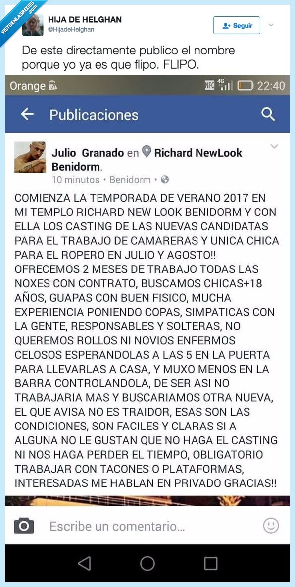 gorila,evolución,oferta,trabajo,benidorm