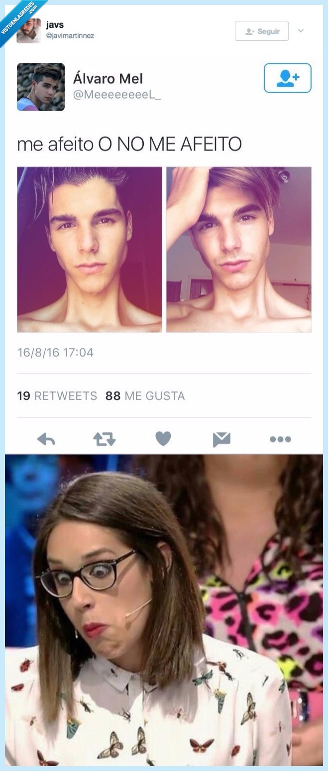 afeitarse,gafas,barba,ridícula