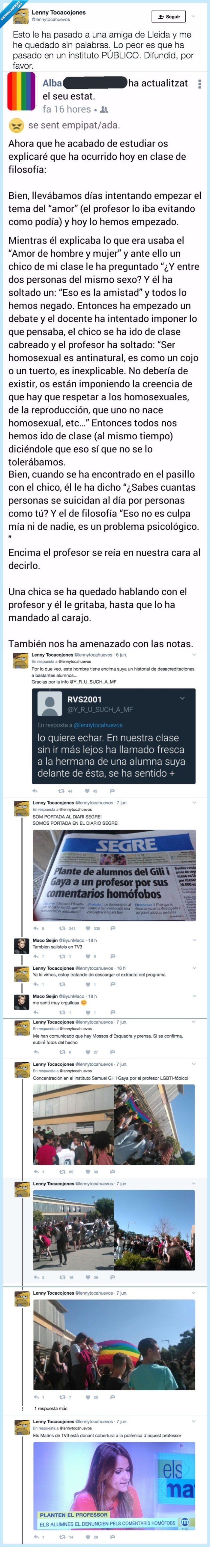 468062 - Los alumnos de un instituto de Lleida se plantan por la actitud homófoba de un profesor