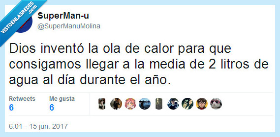 ola de calor,agua,litros,día