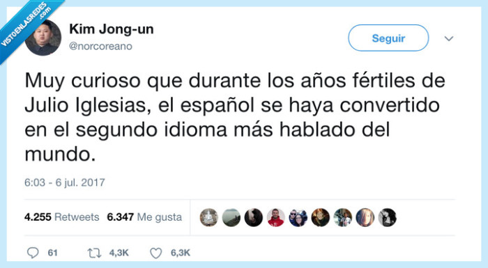 kim jong un,corea del norte,julio iglesias,fértil