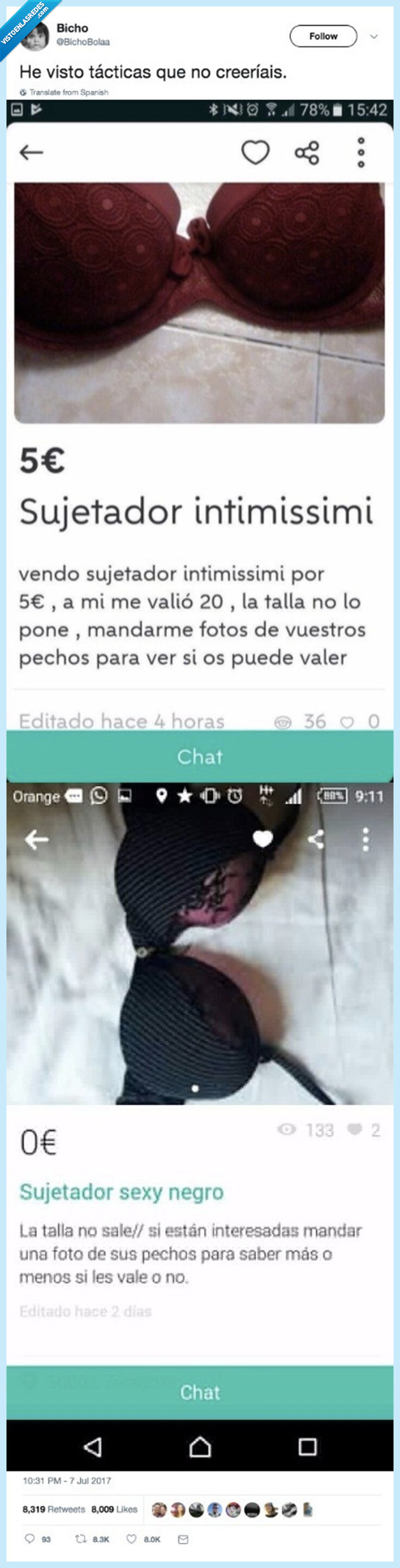 sujetador,wallapop,t&aacute;ctica,ligar