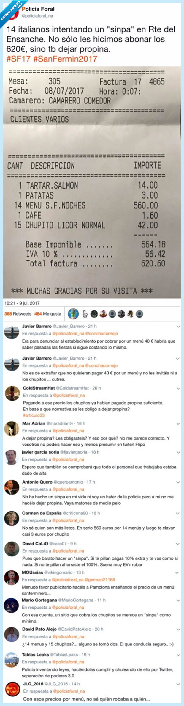 san fermin,italianos,sinpa,policía