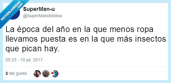 ropa,verano,insectos,picar