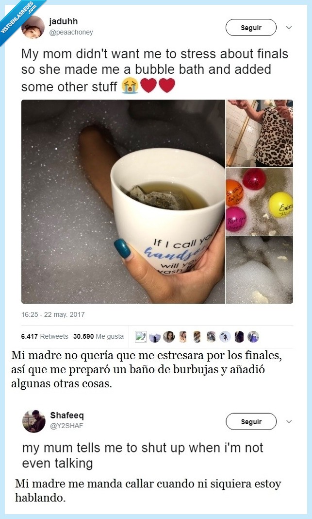 madres,baño,exámenes,callar