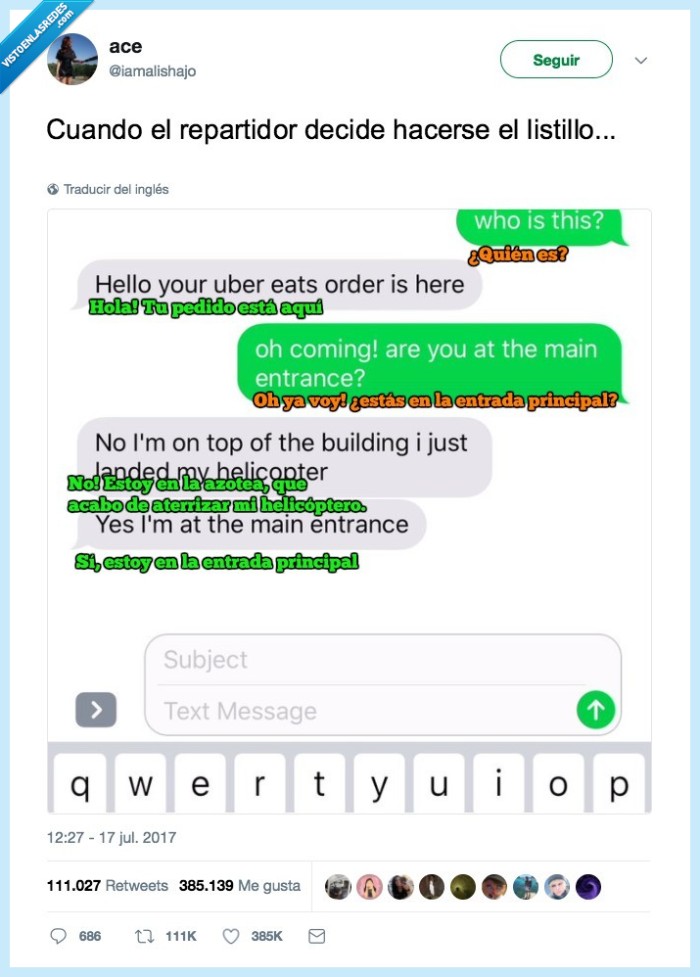 sarcasmo,repartidor,comida