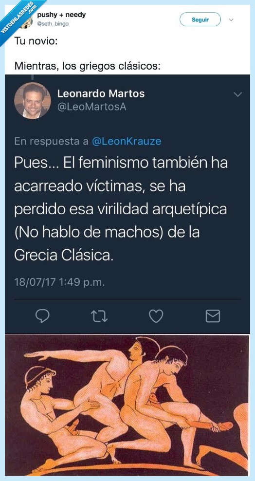 470652 - Dicen que con el feminismo se ha perdido la figura de macho y le dan en los morros con una imagen