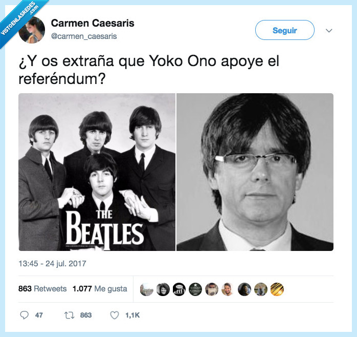 puigdemont,yoko ono,beatles,separar