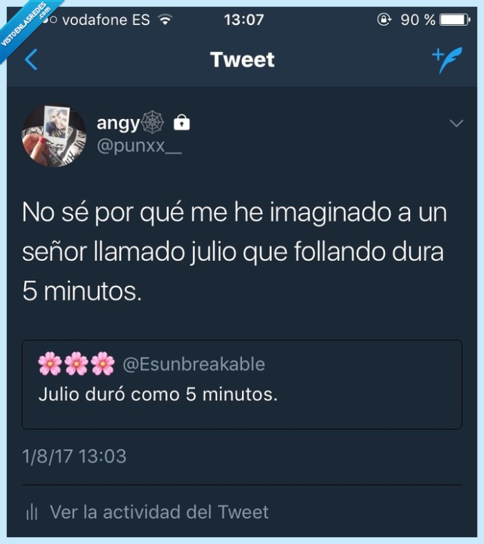 julio,durar,5 minutos