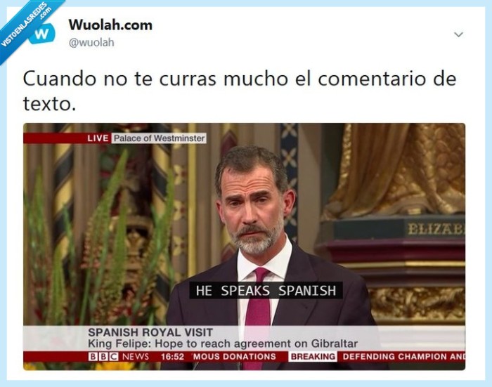 Comentario,texto,rey,felipe VI,subtítulos