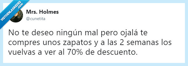 twitter,mal,rebajas,zapatos,vida,mala suerte,compras,dinero,humor