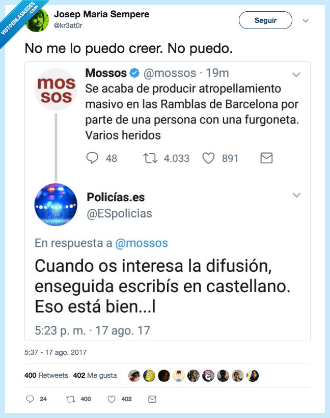 respuesta,mossos,policía