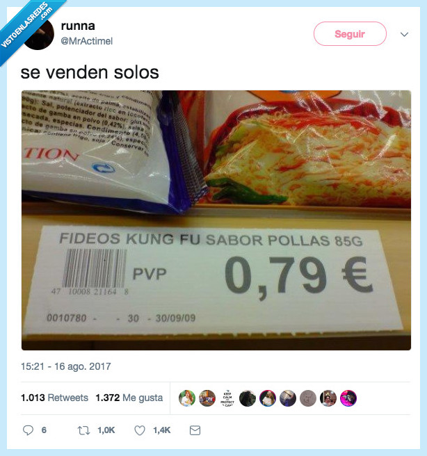 fideos,kung fu,vender