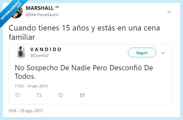 familia,cena,twitter,tweet,momentos,aburridos,desconfiar,sospechar,padres