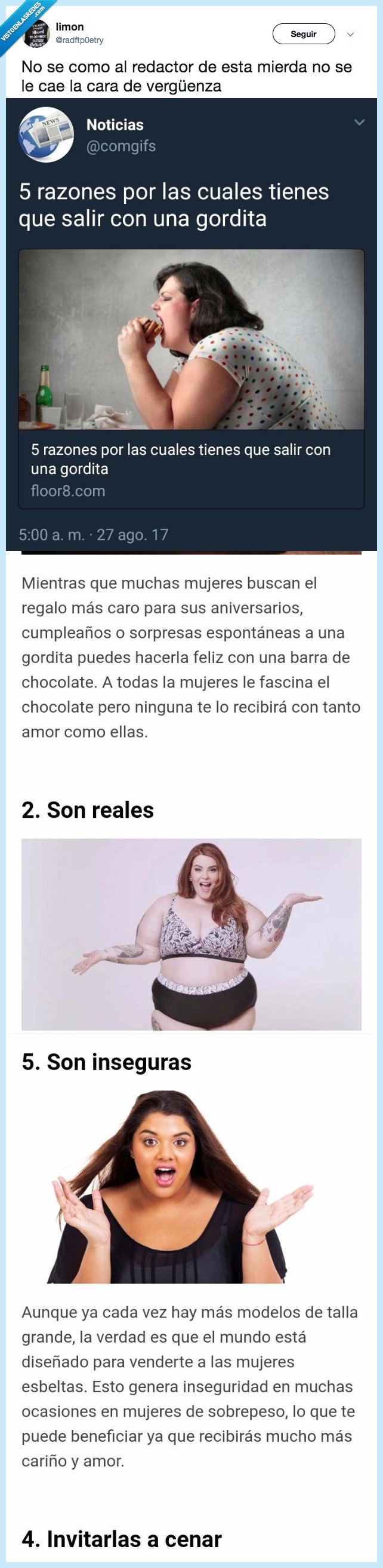 gordofobia,asco de artículo,que le quiten el título