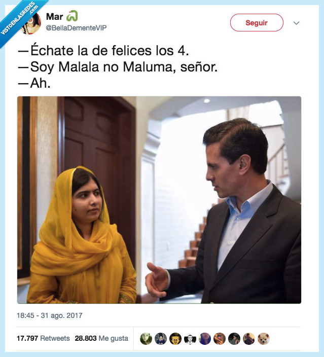confusión,malala,felices los 4